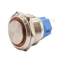 Motorobit 25B-G1-E 25Mm Çıkık Yaylı Işıklı Metal Buton - Sarı