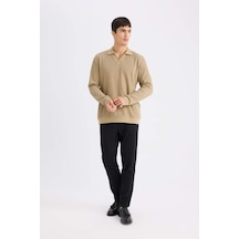 DeFacto Tailored Regular Fit Normal Kesim Kumaş Pantolon Basic Düz Cepli D9081AX24WNBK27