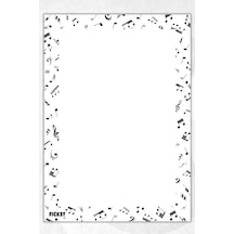 A5 Müzik Nota Bloknot Çizgisiz Defter - 50 Yaprak - Memopad - Notepad - Not Defteri - Not Kağıdı Beyaz Beyaz