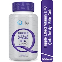 Qlife Tripple Effect Vitamin D Vitamin C Çinko 60 Kapsül