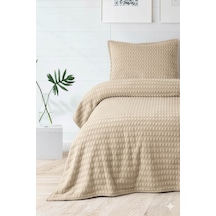 Merinos Modern Line Twist 2 Parça Tek Kişilik Battaniye Seti - Vizon