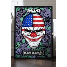 Payday Siyah Ahşap Çerçeveli Poster, Dekoratif Oyun Duvar Tablosu