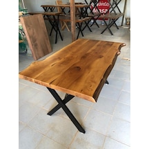 Bintaşmobilya Doğal Ceviz Ağacı Kütük Yemek Masası 85X150.Cm