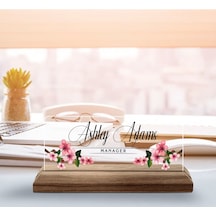 Bk Gift Kişiye Özel İsimli Ahşap Tabanlı Akrilik Masa İsimliği-4, Ofis Dekoru, Mesleki Hediye, Ofis Hediyeleri Kobitmeyen137730 Bk Gift