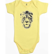 Zepplin Giyim Lion Face Sarı Bebek Body Zıbın