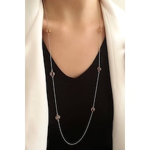 Italyan Tasarımı Gümüş Trend Uzun Zincir Kolye (465045813)