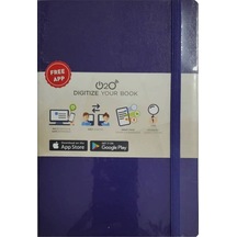 O2o Sert Kapak Lastikli Defter 14x21 Cm 88 Yp Çizgili Mor Mor