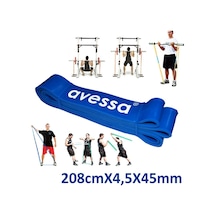 1 Adet Direnç Lastiği 208cm 4,5x45mm Ve 11,5-14kg Latex Pilates Yoga Spor Egzersiz Fizik Direnç Lastiği Güç Bandı Mavi