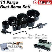 11 Parça Panç Seti Ahşap Buat Kartonpiyer Alçıpan Delik Açma Oyuk