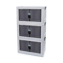 Organizer 3 Katlı Dolap Small 3 Açık Gri