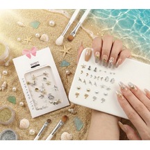 30lu Deniz Tema Metal Tırnak Süsleme Charm Nail Art Charm Taşları Wn-508