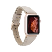 Apple Watch Uyumlu Deri Kordon 38-40-41mm Slim Erc3 Bej Diğer