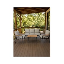 Bahçe Balkon Mobilyası 3+1+1 Gri Gri