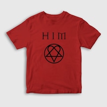Presmono Unisex Çocuk Logo Him T-shirt Kırmızı
