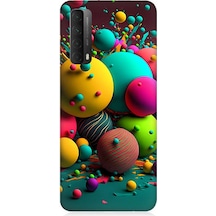 Huawei P Smart 2021 Uyumlu Silikon Kılıf Renkli Küre Daireler