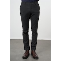 İmza Siyah Düz Gabardin Slim Fit Casual Pantolon 1003245108 Siyah