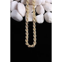 Omar Silver Unisex Halat Gold Altın Kaplama Gümüş Zincir 5 Mm Elm