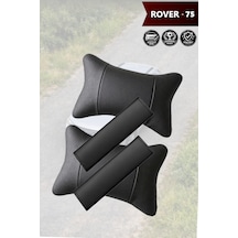 Rover 75 Uyumlu Set Lüks Siyah Deri Kemer Koruyucu Deri Yastık