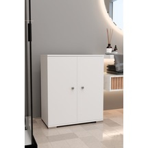 4 Bölmeli Banyo Dolabı Banyo Rafı Çok Amaçlı Dolap-beyaz Beyaz
