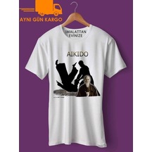 Aikido By Murihei Uesheda Baskılı Tişört Tshirt Ücretsiz Kargo