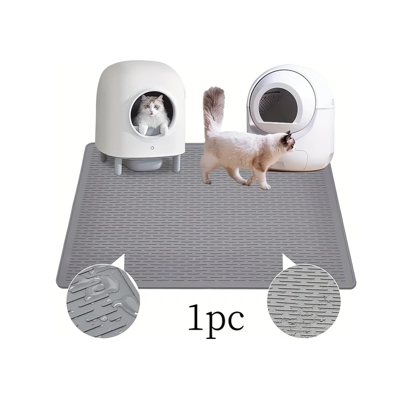 Gateesat 1 Adet Gri Kedi Tuvaleti Pedi, Su Geçirmez Yumuşak Ve Kolay Temizlenen İç Mekan