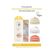 Nemlendirici Aydınlatıcı & Peeling Etkili 3lü Krem Maske Seti Mıdha Rice Wash Off Mask Discovery Set
