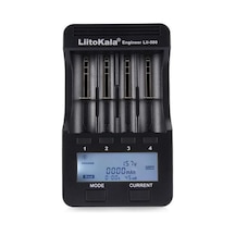 Liitokala Lii-500 4 Yuvalı Lcd Lityum/nimh Pil Şarj Cihazı + 2a Adaptör + Araç Şarj Cihazı Siyah İngiltere Tak