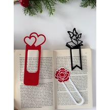 3'lü Kitap Ayracı Seti Kalp Kelebek Gül Figürlü Hediyelik Kitap Okuma Ayracı