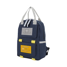 Case Club Okul Çantası Unisex Su Geçirmez Kumaş Yandan Cepli Lacivert
