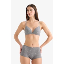 Defacto Çiçekli Pamuklu Boxer G2630ax26spgr371 Gri-gr371