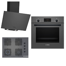 Bosch HBF512BH1T-POP7C9P30O-DWK64PJ70T Ankastre Gri 3 Lü Set 310