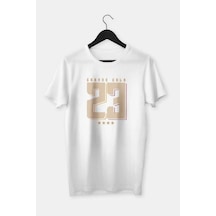 Tarzsokak Erkek Beyaz Grande Gala 23 Baskılı Oversize Bisiklet Yaka Tshirt Beyaz