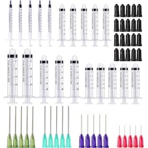Endüstriyel Tutkal Yağ Mürekkebi İçin 14ga16ga18ga20ga21ga22ga Ve 25ga Künt Uçlu İğneler Ve Kapaklar İle 1/3/5/10/20ml Şırıngalar 60pack-1 3 5 10 20ml