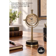 5 Adet Masa Üstü Pirinç Saat Dekoratif Masa Saati Masaüstü Saat Table Clock Desktop Clock Ofis Ve Ev 15x7 Cm Diğer