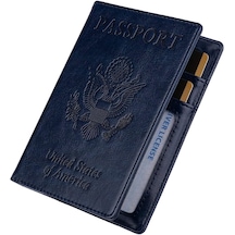 Toovren Rfıd Korumalı Erkek Deri Pasaportluk Mavi 063706