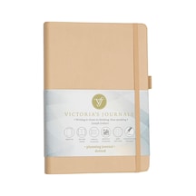 Tr Sert Kapaklı Lastikli Tarihsiz Kalın Yapraklı Noktalı Defter 14x20 Cm - Bej Genel