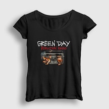 Presmono Kadın Radio Green Day T-shirt Siyah