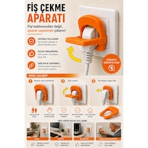 3d Baskı Fiş Çekme Aparatı Kolay Fiş Çıkarma Yardımcısı Ergonomik Priz Aparatı - Turuncu