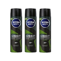 Nivea Men Deep Dimension Amazonia Aktif Karbon Erkek Sprey Deodorant 150 ML x 3