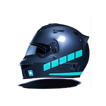 Şerit Tasarımlı Nane Yeşili Motosiklet Kask Sticker Çınar Extreme