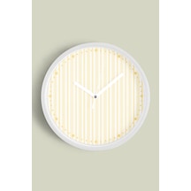 Renkli Çizgili Modern Tasarım Duvar Saati - 35cm - Önü Camlı Beyaz Kasa - Sessiz Mekanizma-jh0471 Beyaz