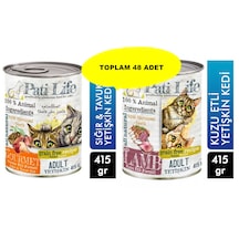 Patilife Gurme Kedi Konserve 415 Gr 24 Adet + Patilife Kuzu Etli Konserve 415 Gr 24 Adet