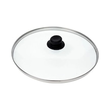 Tava Ve Tencere İçin Isıya Dayanıklı 30 Cm Cam Kapak Tencere Tava Kapağı Tutma Başlığı Dahil Tek Renk