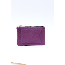 Prava Deri Lefkoşa Hakiki Deri Bozuk Para Hazneli Anahtarlıklı Kartlık Mor