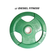 Diesel Fitness Rop 4 Olimpik Kauçuk Flanş - Plaka 10kg Yeşil