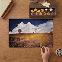 Karlı Dağ - Kır Çiçekleri - Doğa Tasarımı 240 Parça Ahşap Puzzle Ahşap Kutuda Mpy40333