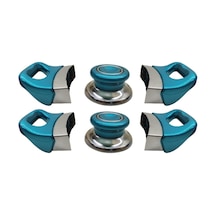 Turkuaz Tencere Tava Yan Kulpları Ve Kapak Kulpu Seti - 2 Set