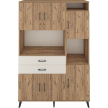 Hyperion Dolap 9 Raflı 2 Çekmeceli 6 Kapaklı 132x44x195 Çam-ç... Çam
