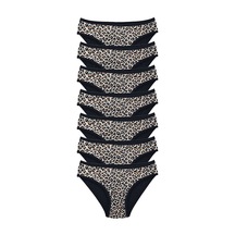 7 Adet Leopar Desenli Likralı Yumuşak Dokulu Kadın Slip Külot Diğer