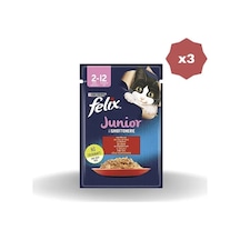 Felix Kedi Yaş Mama Yavru Sığır Etli 85 Gr - 3 Adet Felix Kedi Yaş Mama Yavru Sığır Etli 85 Gr - 3 Adet